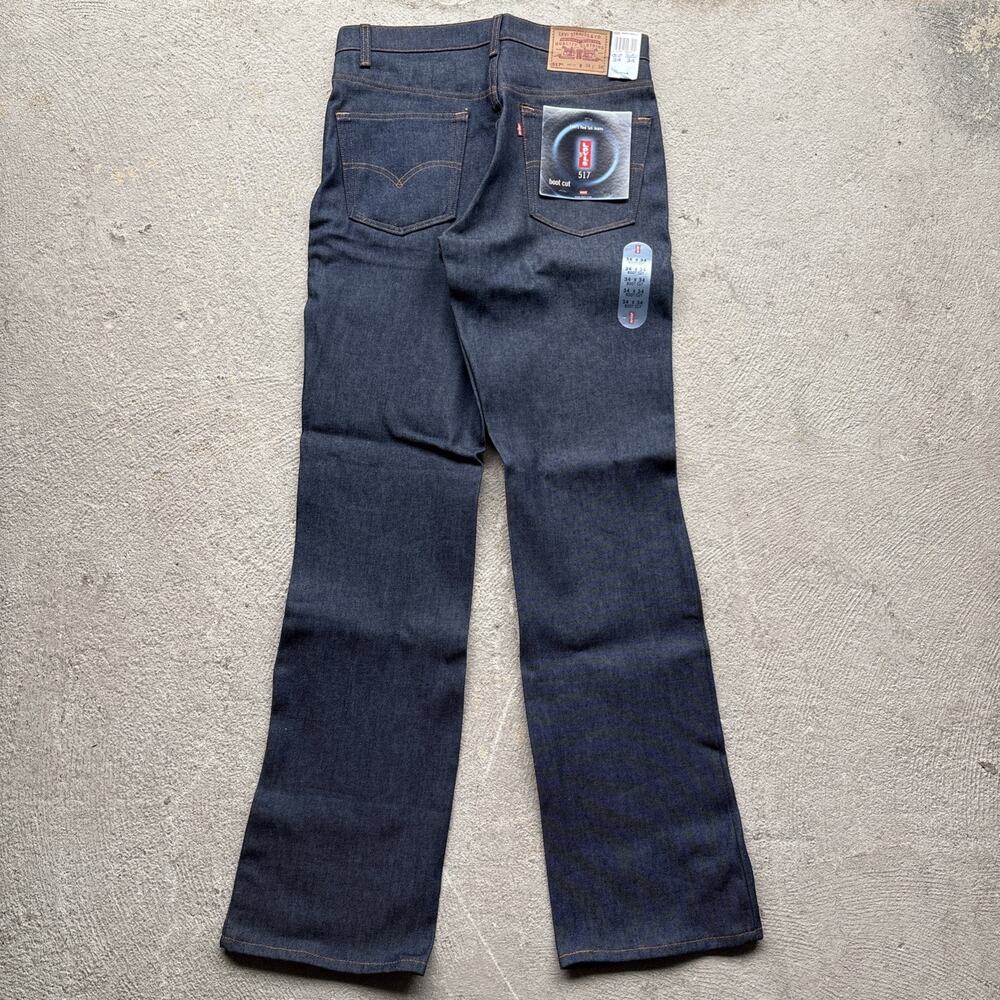 VINTAGE 90s Levis 517 Jeans Mens 34x34 Blue Denim Bootcut RAW Deadstock NOS USA - Picture 2 of 16